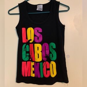 small black graphic tank